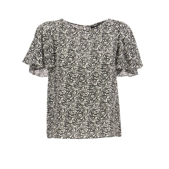 WEEKEND MAX MARA Silk Flutter Sleeve Shirt Blouse Top Neiman Marcus 0 XS $425 - Picture 1 of 11